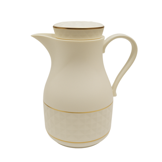 Elegant White & Gold Thermos Flask – 1L