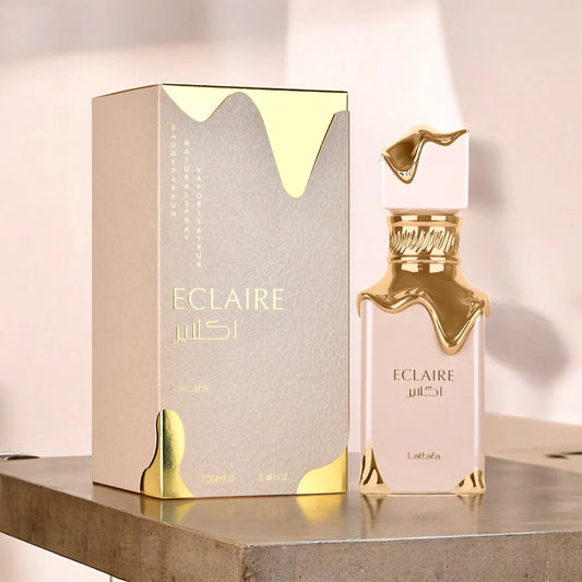 Lattafa Eclaire - Vanilla, Caramel, Sweet, Floral - Eau de Parfum Long-Lasting Fragrance for Women, 3.40 Ounce / 100 ml